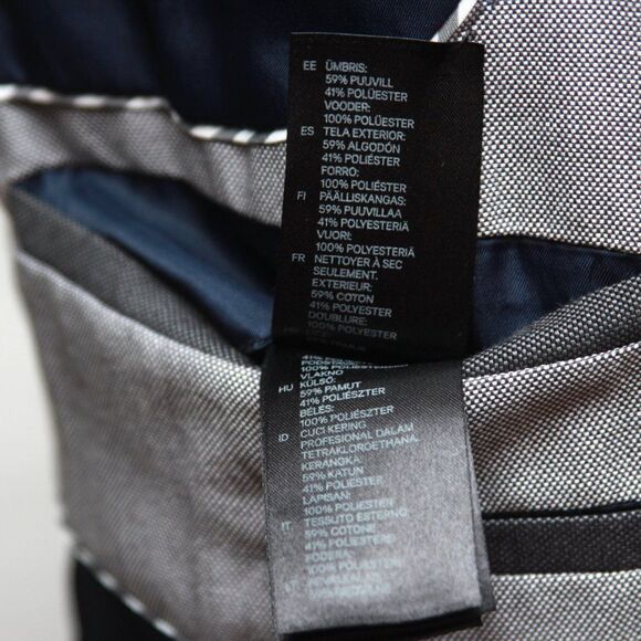 38R H&M Men's Blazer Sport Coat Jacket Grey Cotton C100862 - Picture 12 of 15